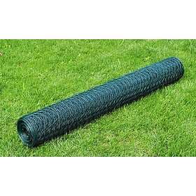 vidaXL Hönsnät galvaniserat med PVC-beläggning 25x0,75 m grön 140411