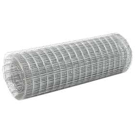 vidaXL Hönsnät galvaniserat stål 25x0,5 m silver 143617