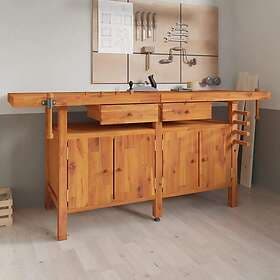 vidaXL Hyvelbänk med lådor och skruvstycken 192x62x83 cm akaciaträ 153326