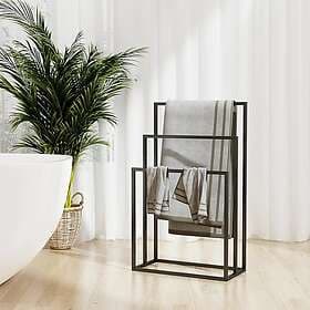 vidaXL Fristående handdukshängare svart 48x24x79 cm järn 343090