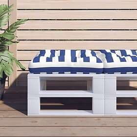 vidaXL Dyna för pallsoffa blå&vit randig 60x61,5x10 cm Oxford-tyg 360893