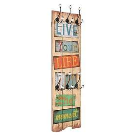 vidaXL Väggmonterad klädhängare med 6 krokar LIVE LIFE 120x40 cm 245849