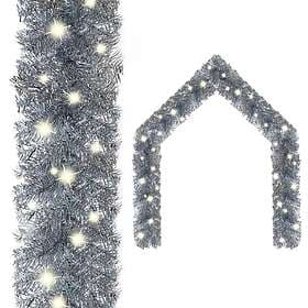 vidaXL Julgirlang med LED-lampor 10 m silver 329205