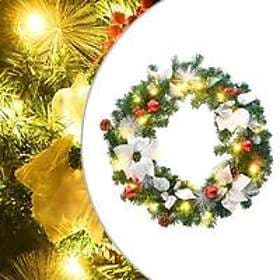 vidaXL Julkrans med lysdioder grön 60 cm PVC 321516