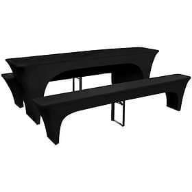 vidaXL 3 Möbelöverdrag för ölbord och bänkar stretch Svart 220 x 50 80 cm 130794