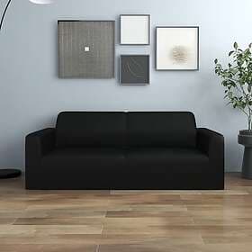 vidaXL Sofföverdrag 2-sits med stretch svart polyesterjersey 332933