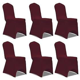 vidaXL Stolklädsel Stretch Burgundy 6-pack 241200