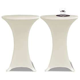 vidaXL Överdrag till ståbord 2 st Ø 60 cm stretch gräddvit 241207