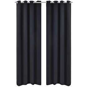 vidaXL 2-pack svarta mörkläggningsgardiner med metallringar 135 x 245 cm 130369