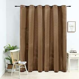 vidaXL Mörkläggningsgardin med metallringar sammet beige 290x245 cm 134507