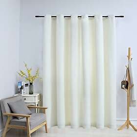 vidaXL Mörkläggningsgardin med metallringar sammet gräddvit 290x245 cm 134515