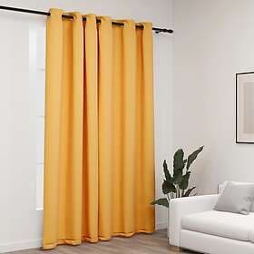 vidaXL Mörkläggningsgardin med öljetter linnelook gul 290x245cm 321195
