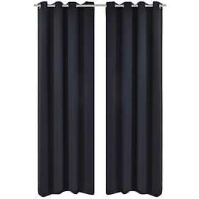 vidaXL Mörkläggningsgardiner 2 st med öljetter 135x175 cm svart 132199