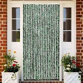 vidaXL Insektsdraperi grön och vit 90x220 cm chenille 325446