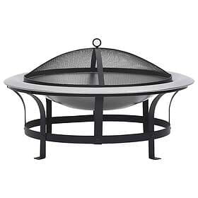 vidaXL Eldfat med grill rostfritt stål 76 cm 46530