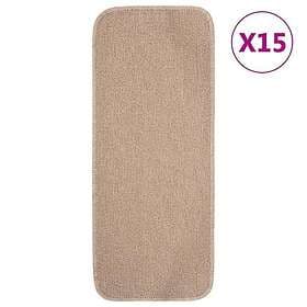 vidaXL Trappstegsmattor halkfri 15 st 60x25 cm beige rektangulär 340402