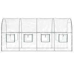 vidaXL Växthus genomskinligt 160x400x190 cm PVC & pulverlackerat stål 317247
