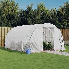 vidaXL Växthus med stålram vit 12 m² 4x3x2 m 3188050