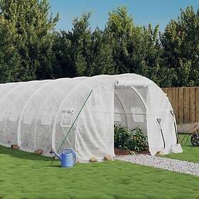 vidaXL Växthus med stålram vit 66 m² 22x3x2 m 3188059