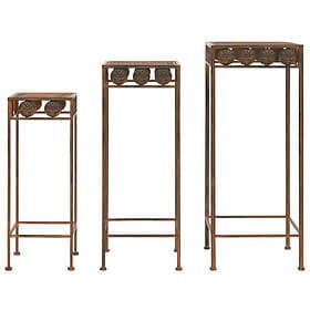 vidaXL Växtstativ 3 delar vintage stil metall rostfärgade 245928