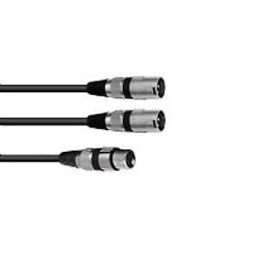 Omnitronic XLR Fe > 2xXLR Ma 0,5m