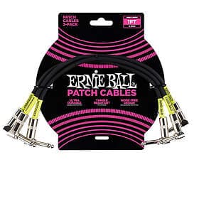 Ernie Ball EB-6075 Patch cable 1' (30 cm) black 3-pack