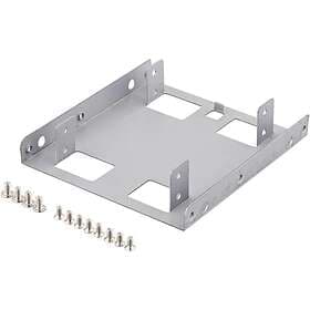 Deltaco monteringsram, 2x2,5" HDD till 3,5", silver RAM-8A