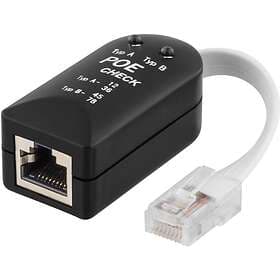 Deltaco testverktyg för POE (power over ethernet), svart POE-101