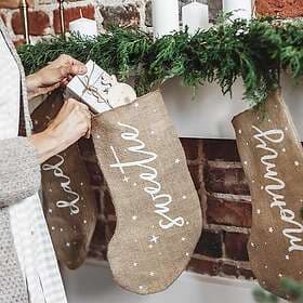 Party Deco Sweetie Jute Julstrumpa Julstrumpor Unisex name