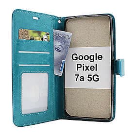 billigamobilskydd.se Crazy Horse Wallet Google Pixel 7a 5G (Turkos) 48503