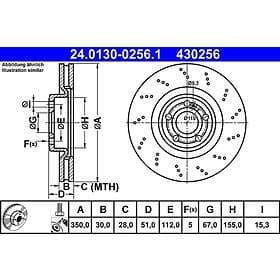 ATE Bromsskiva 24,0130-0256,1
