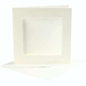 Creativ Company Passepartoutkort med kuvert KortStl 12,5x12,5 cm KuvertStl 13,5x13,5 10 set/1 Förp kuvert, råvit, kortstl. cm, k 23740