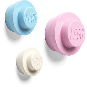 LEGO Väggkrok 3-pack, Blå/Rosa/Vit