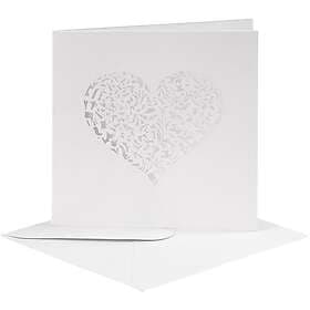 Creativ Company Kort och Kuvert Lyxiga Vit KortStl 13,5x13,5 cm KuvertStl 14,5x14,5 5 set/1 Förp kort kuvert, vit, kortstl. cm, kuvertst 230