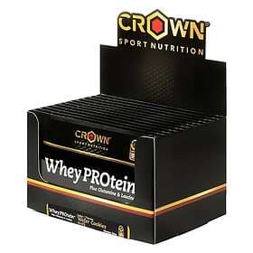 Crown Sport Nutrition Whey Protein+ Protein Sachets Box 27g 10 Units Wafer Cookies Svart