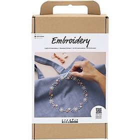 DIY Kit för broderi, Textilkasse, duvblått, 1 förp.