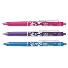 Pilot Bläckpenna Frixion Clicker 3-Pack Rosa/Ljusblå/Violett