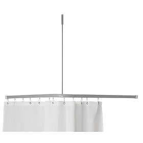 Van Der P Profil2001 8x25mm gardinstång 90x90cm silver med takstöd mm