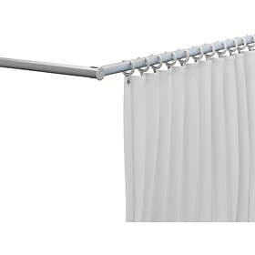 Pressalit Care dushdrapperistång med ringar, hörn, svängbar, 155x155 cm, vit