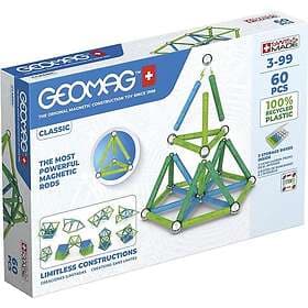 Geomag Classic, Byggsats Återvunnen Plast, 60 delar