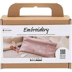DIY Mini Kit för broderi, Kuvertväska, puderrosa, 1 förp.