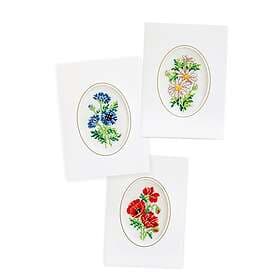 Svarta Fåret Broderikit Kort Blomstermotiv 6 x 9