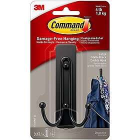 3M Command Large Matte Black Double Hook