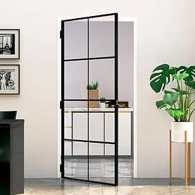 vidaXL Innerdörr 93x201,5 cm härdat glas och aluminium slim 153664