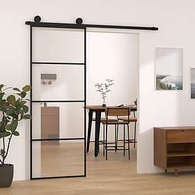 vidaXL Skjutdörr med beslagset ESG glas och aluminium 76x205 cm 3152145