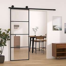 vidaXL Skjutdörr med beslagset ESG glas och aluminium 76x205 cm 3152146