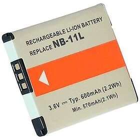 Batteriexperten Kompatibelt med Canon IXUS 140, 3,6V (3,7V), 600 mAh