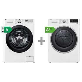 LG F4y5eyp6w0f & Rh90v5av7n Kombinerad Tvätt/tork Vit