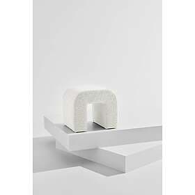 Pastill Odette puff i bouclé 45x41 cm Vit Polyester Akryl