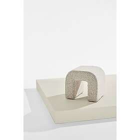Pastill Odette puff i bouclé 45x41 cm Greige Polyester Akryl